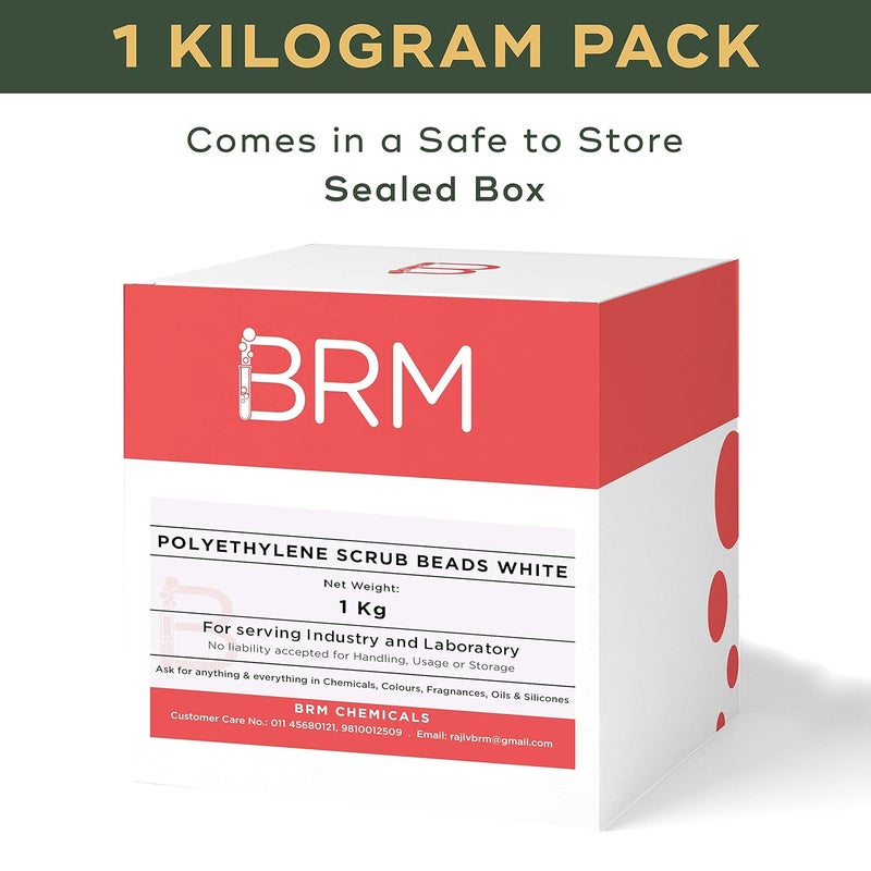 BRM Chemicals Polyethylene Scrub Beads White 1 KG For Soap Making Shampoo Cosmetics Serum Making Beauty Formulations Moisturizer Lotion Making DIY Personal Care For Face Hair Skin Body - Image 2
