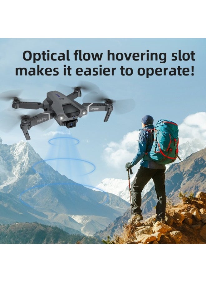 null - Product P5 With Obstacle Avoidance Function 4K HD Aerial Photography UAV Quadcopter Remote Control Aircraft Toy-Color:P5 Black -with 4K Dual Camera-Specifications:Single Electric Version - Image 1