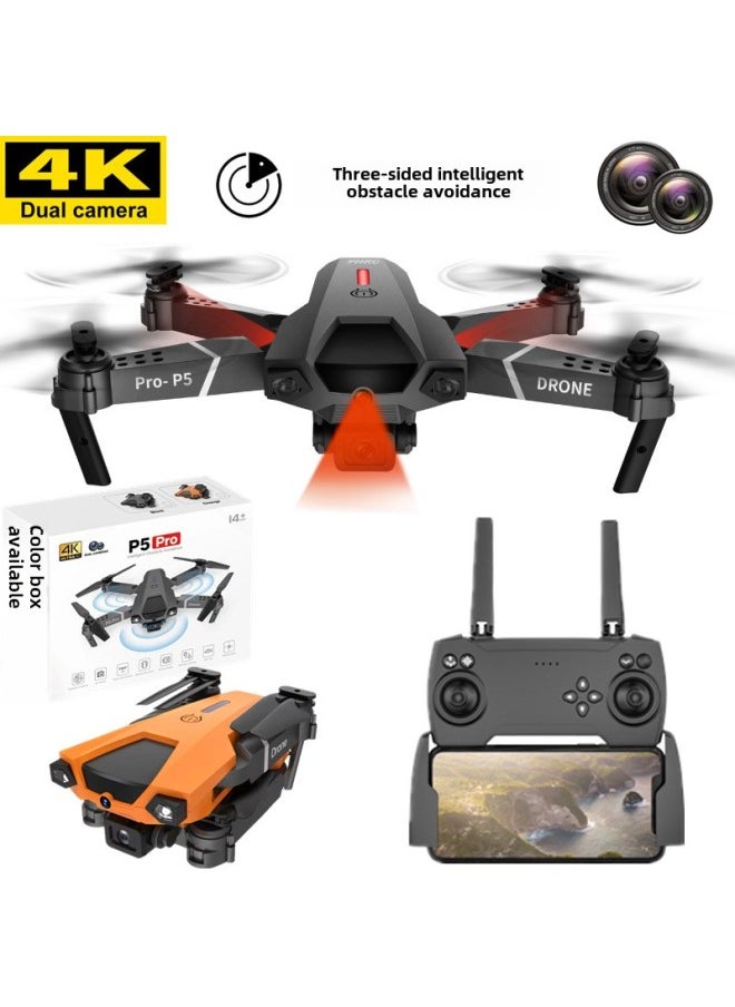 null - Product P5 With Obstacle Avoidance Function 4K HD Aerial Photography UAV Quadcopter Remote Control Aircraft Toy-Color:P5 Black -with 4K Dual Camera-Specifications:Single Electric Version - Image 1