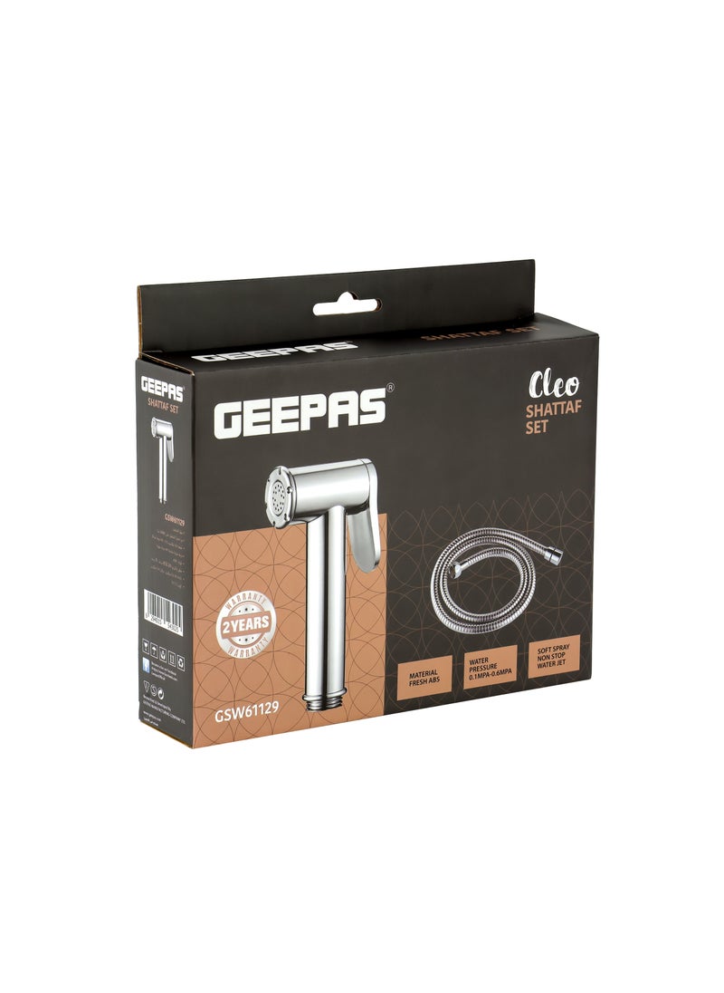 GEEPAS - Geepas Cleo Shattaf Set- GSW61129 Soft Spray Non-Stop Water Jet with Easy Switch On High-Quality ABS Material, G1/2" Thread| Suitable Water Temperature- 60-Degrees Celsius For Bathroom Use Silver - Image 1