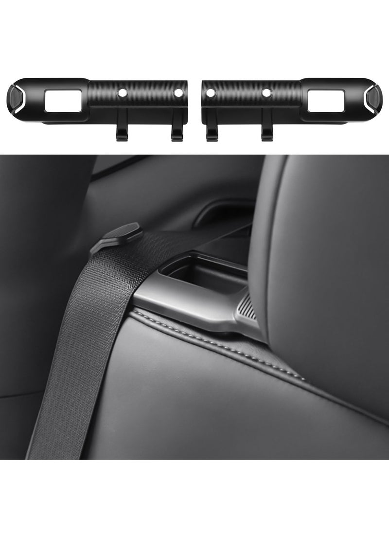KASTWAVE - Tesla Model Y Backseat Seatbelt Guide Holder with Headrest Hooks Compatible with Tesla Model Y 2024 2023 2022 2021 (Black) - 2 Pack - Image 1
