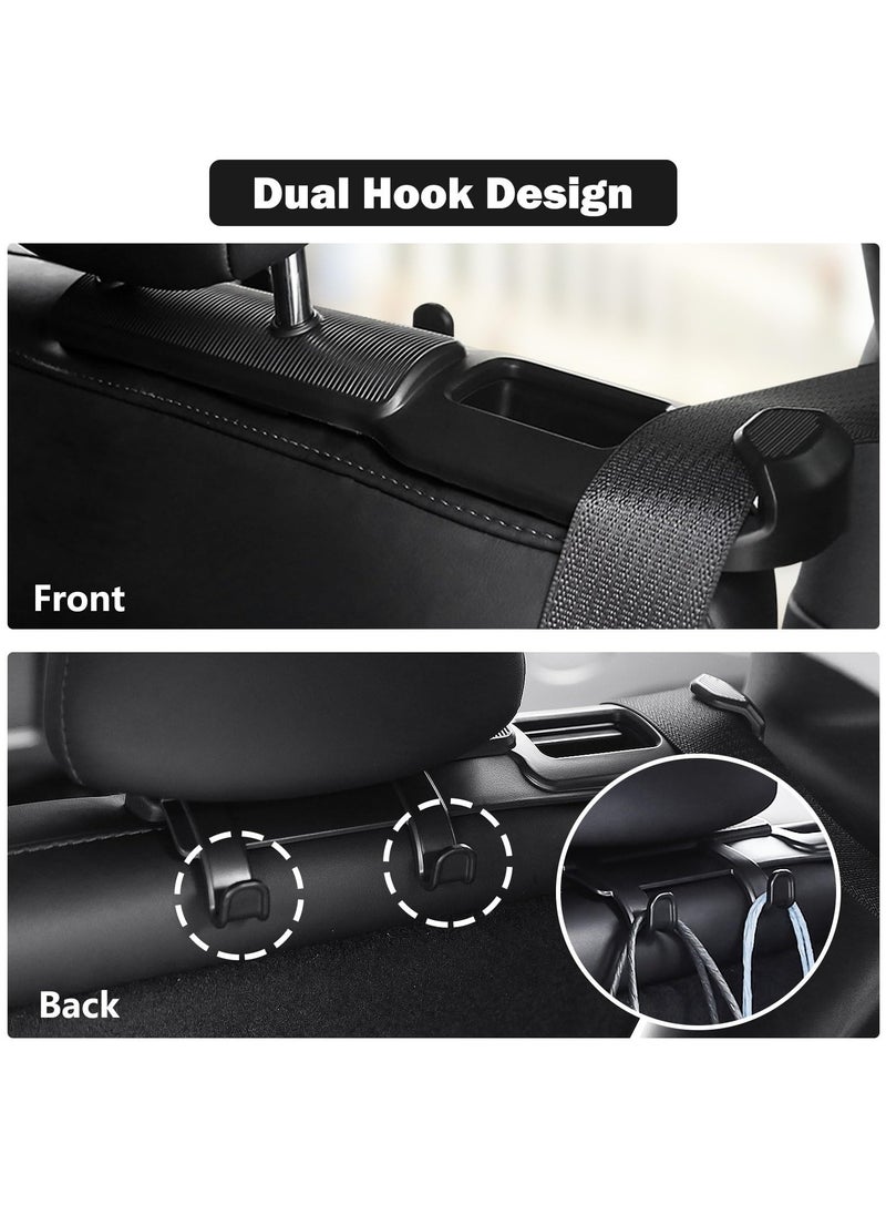 KASTWAVE - Tesla Model Y Backseat Seatbelt Guide Holder with Headrest Hooks Compatible with Tesla Model Y 2024 2023 2022 2021 (Black) - 2 Pack - Image 1