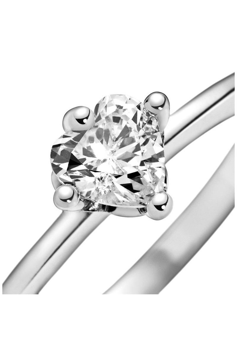 PANDORA Heart Sterling Silver Ring with Clear Cubic Zirconia - Image 1