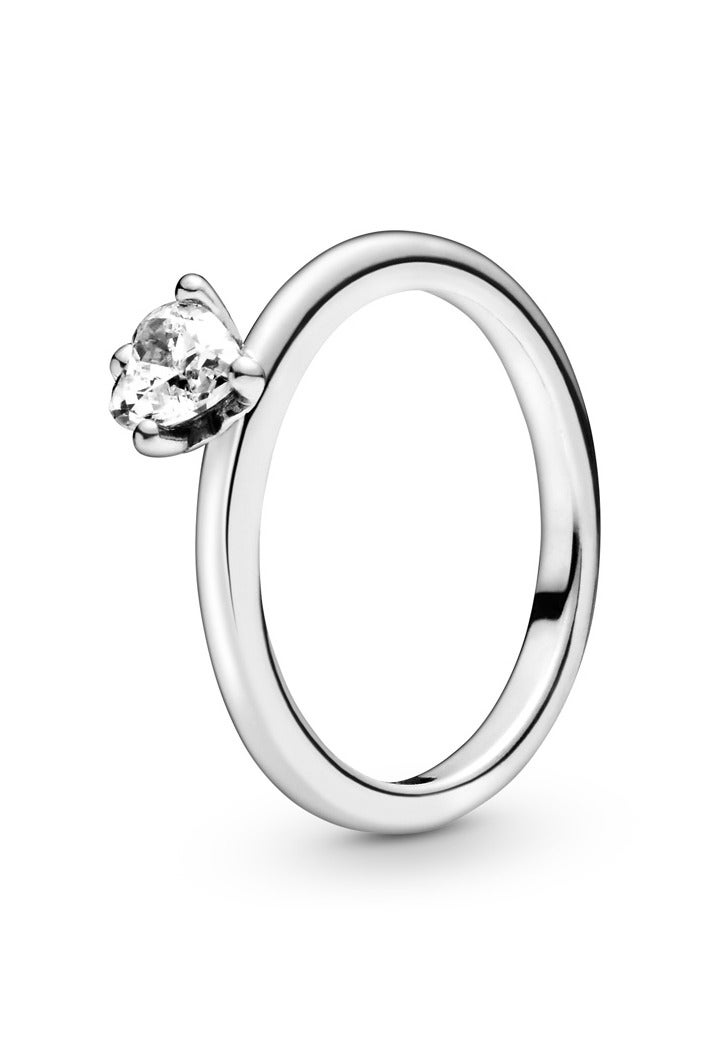 PANDORA Heart Sterling Silver Ring with Clear Cubic Zirconia - Image 4