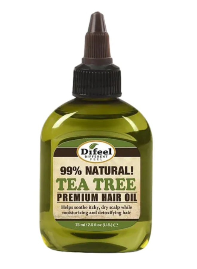 Difeel Premium 99% Natural Tea Tree Hair Oil 75ml | Scalp Care, Nourishing & Strengthening Formula - Image 1