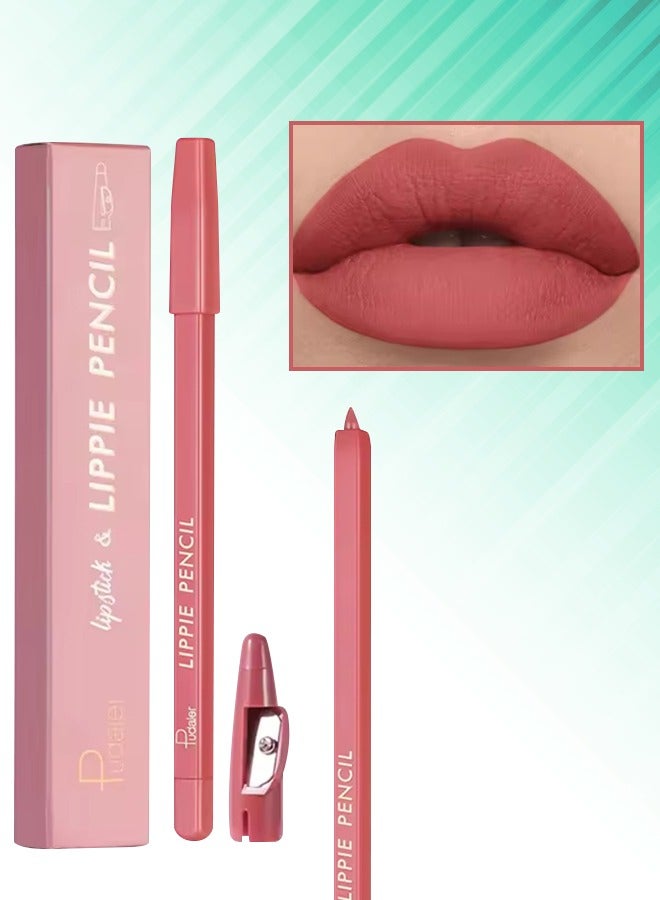 pudaier Lippie Pencil Lipstick with Sharpener Soft Lipliner Pencil Easy to Use Lip Makeup Lip Liner Pencil Matte Waterproof Long Lasting Lipstick Lip Contour Makeup Lip Set Full Color 09 - Image 1