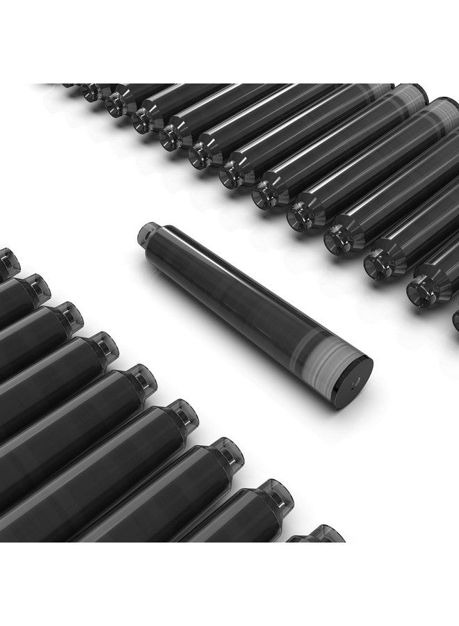 Wordsworth & Black 24 Pack Fountain Pen Ink Refills - Set Of 24 Black Ink Cartridges - International Standard Size - Length Appr 1.5" - Base Diameter Appr 0.24" - Disposable And Generic  - Image 3
