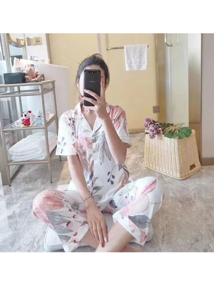 DubaiGallery Satin Pajamas Cute Pijama Nightie Sleepwear Fall Home Clothes Tops and Pants Women's Silk Pajamas Mickey Mouse Pajama Set Women