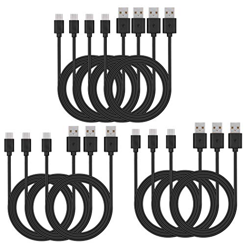 Smays USB C Cable Bulk 10-Pack 3ft, Type C Phone Charger Lot Black - Image 1
