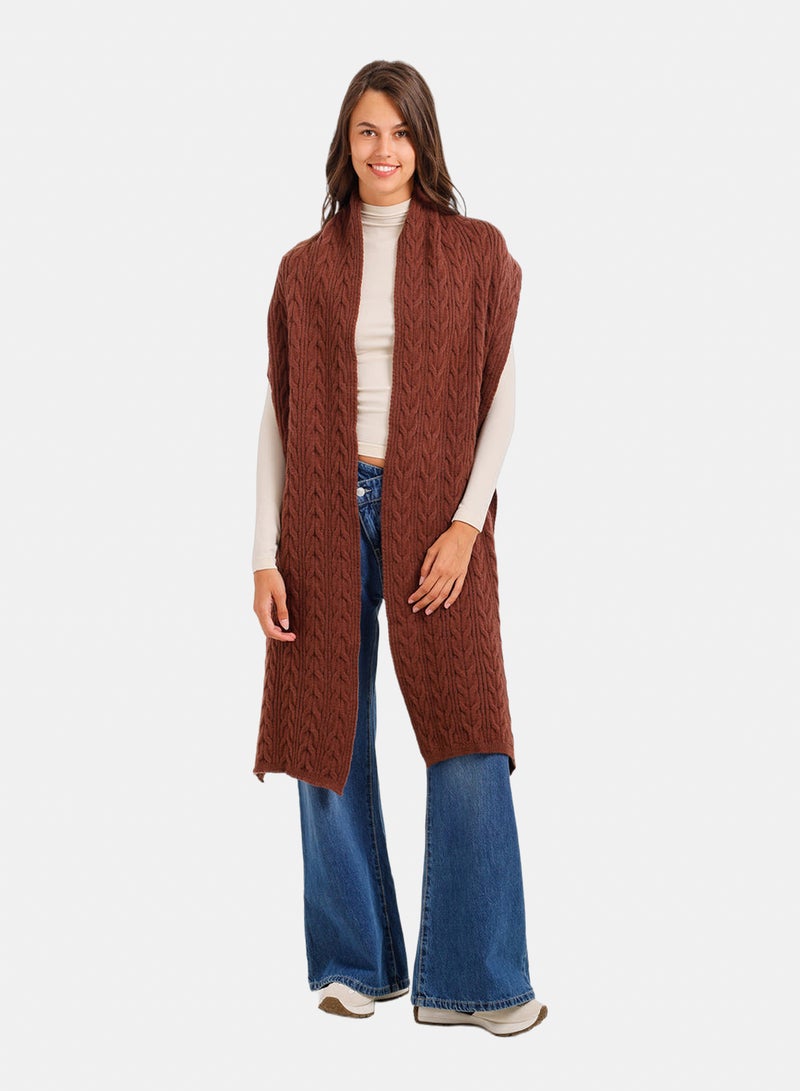 Carina Vertical Cable-Knit Scarf - Image 4