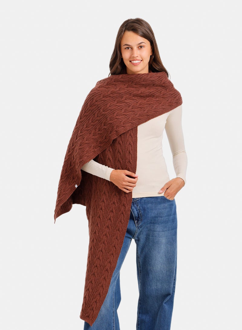 Carina Vertical Cable-Knit Scarf - Image 1