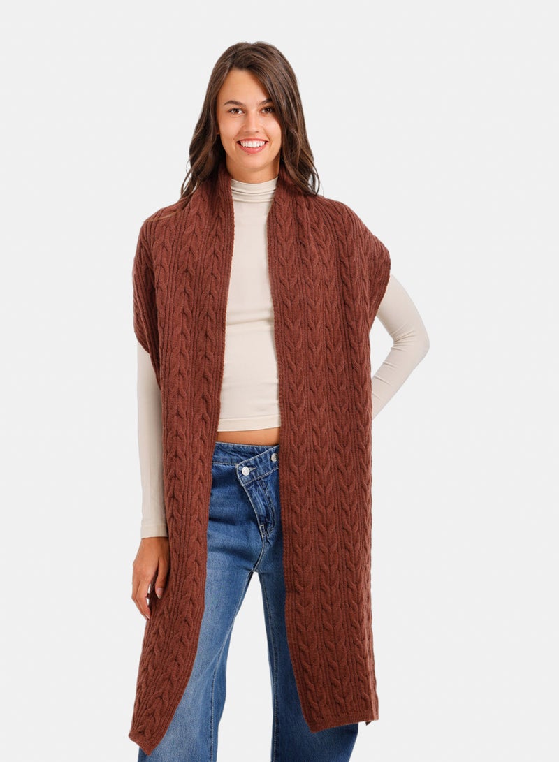 Carina Vertical Cable-Knit Scarf - Image 2