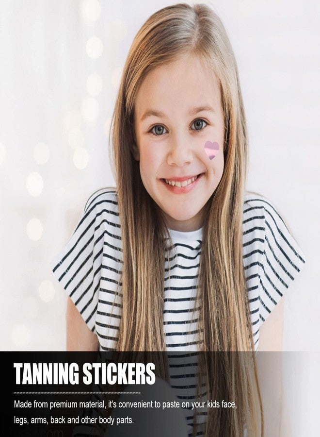 Uonlytech 500pcs Tanning Sunbathing Stickers Self Body Tanning Stickers Tanning Bed Stickers Heart Sticker Label for Tanning Sunbathing Outdoor, Pink - Image 4