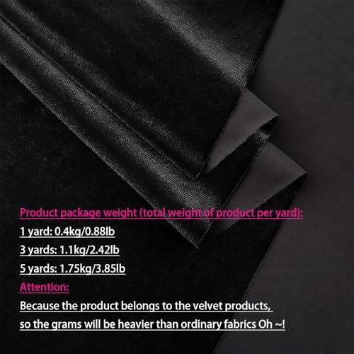 MaiMaiSuan Black Velvet Fabric by The Yard,3 Yards 60" Wide Soft Stretchy Velvet Cloth for Upholstery Sofa Chair Cover,DIY Sewing,Costume,Craft,Curtain - Image 3
