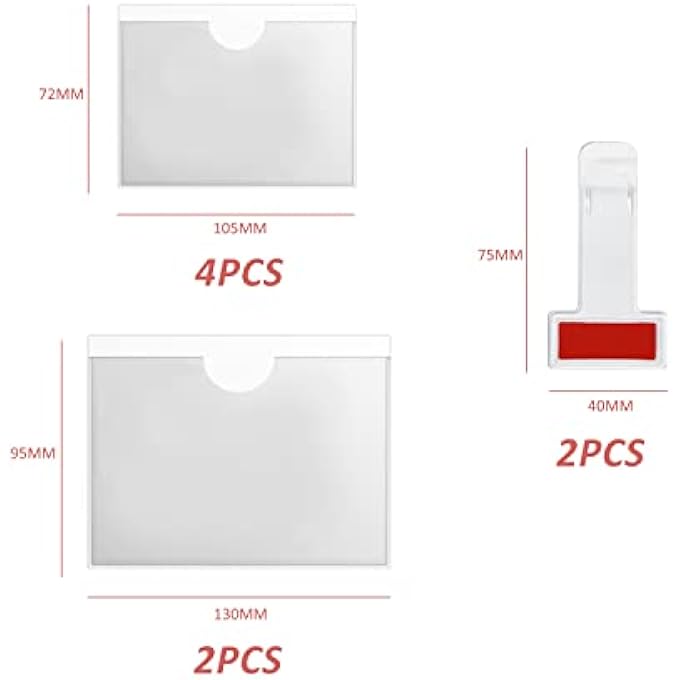 rayihni 6-Pack Car Permit Holder Card Sleeve with 2 Ticket Clips, Windshield Card, Holder Parking Pass Clip, Badge and Passport Clear Clip for Car, Van and Caravan Windshields - Image 2