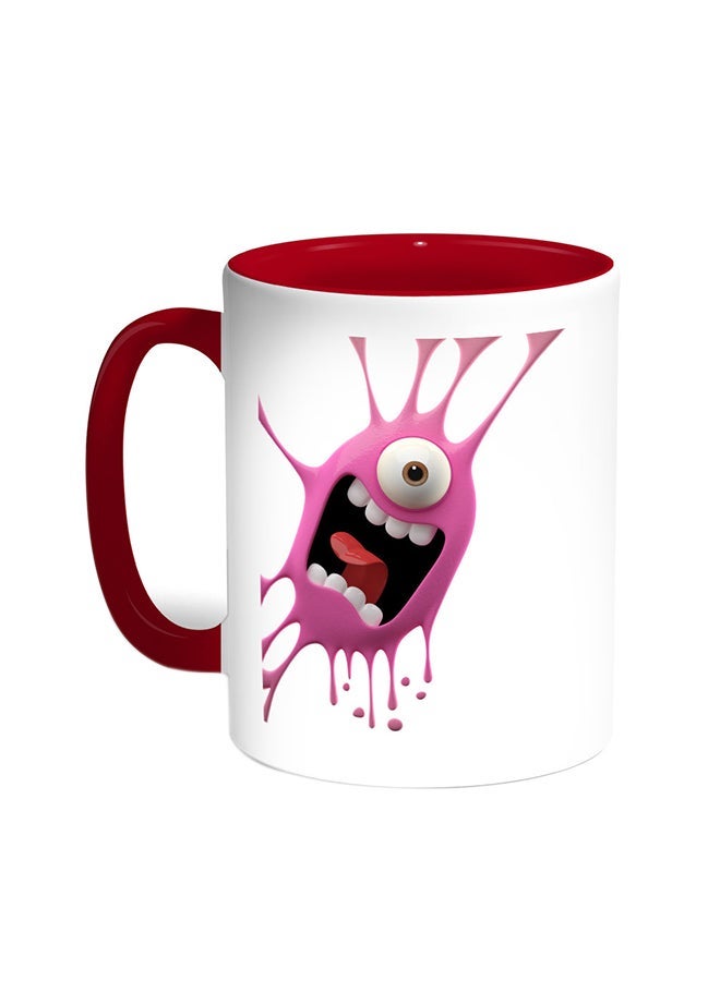 Cartoon Character Printed Coffee Mug Red/White 11ounce