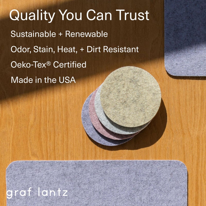 Graf Lantz Graf Lantz - Bierfilzl Felt Coasters - Round - 100% Merino Wool - Moisture Wicking - Heat Resistant - Sustainable - Home Decor - Bar Decor - Housewarming Gift - 4 Coaster Set - 4"" Circles - Bordeaux - Image 3