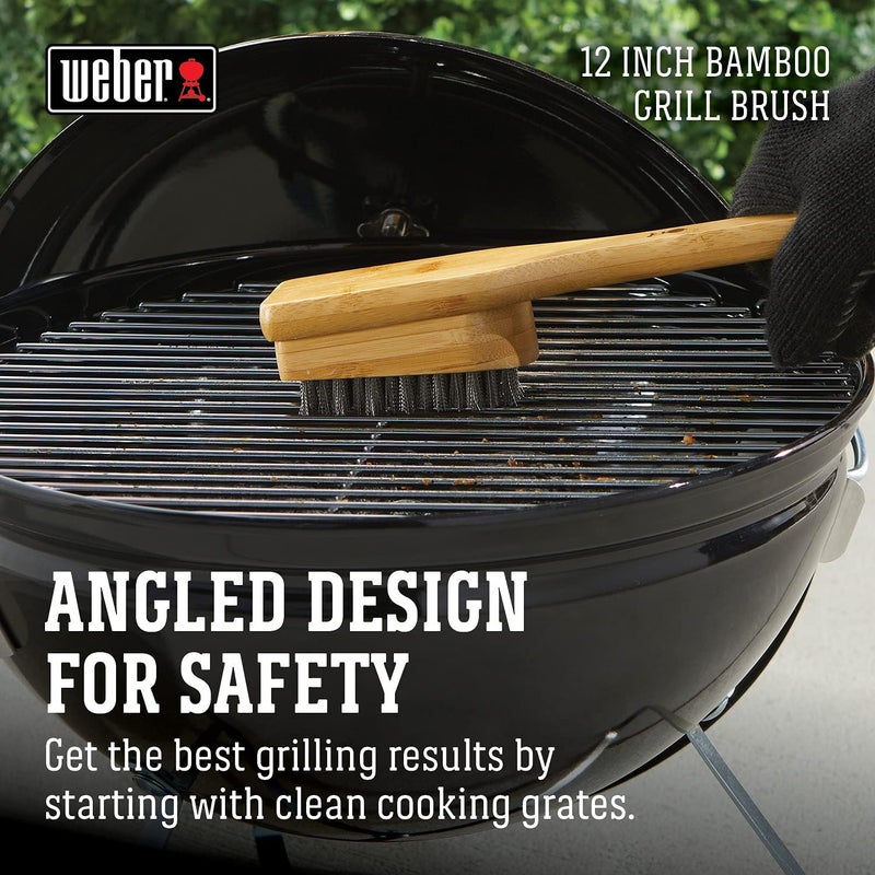 Weber Bamboo Grill Brush Black/silver 30 cm S, 6275 | Premium Grilling accessory - Image 2