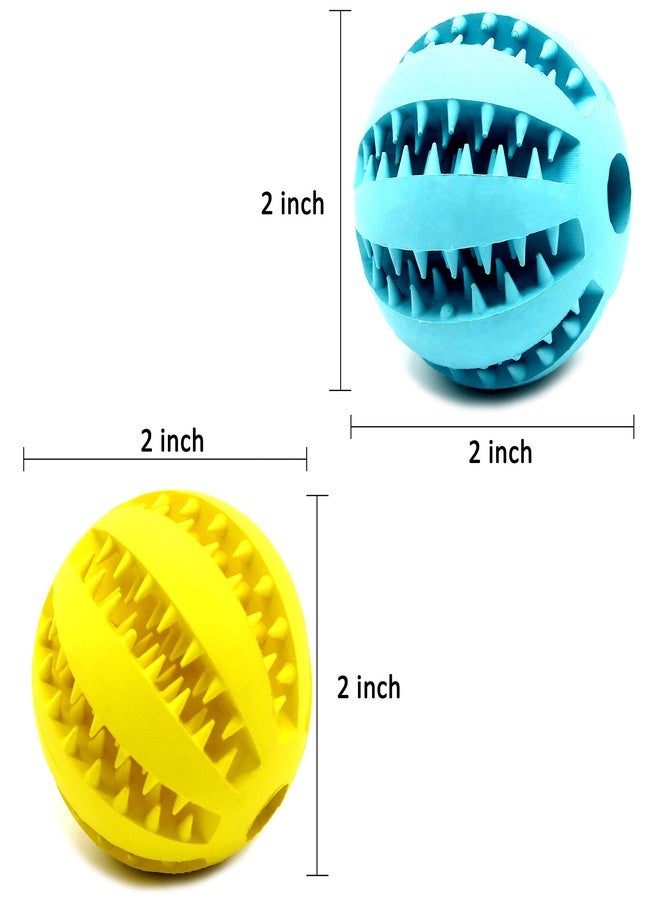 Youngever 2 Pack Dog Ball Toys for Pet Tooth Cleaning, Chewing, Fetching, Treat Ball Food Dispensing Toys (Small 2 Inch) - Image 2