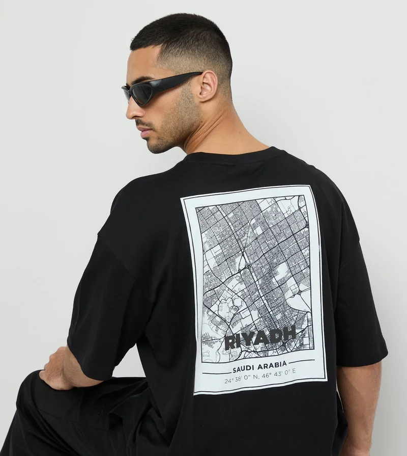 F5 Men's F5 Oversized Riyadh Arabic Printed T-Shirt