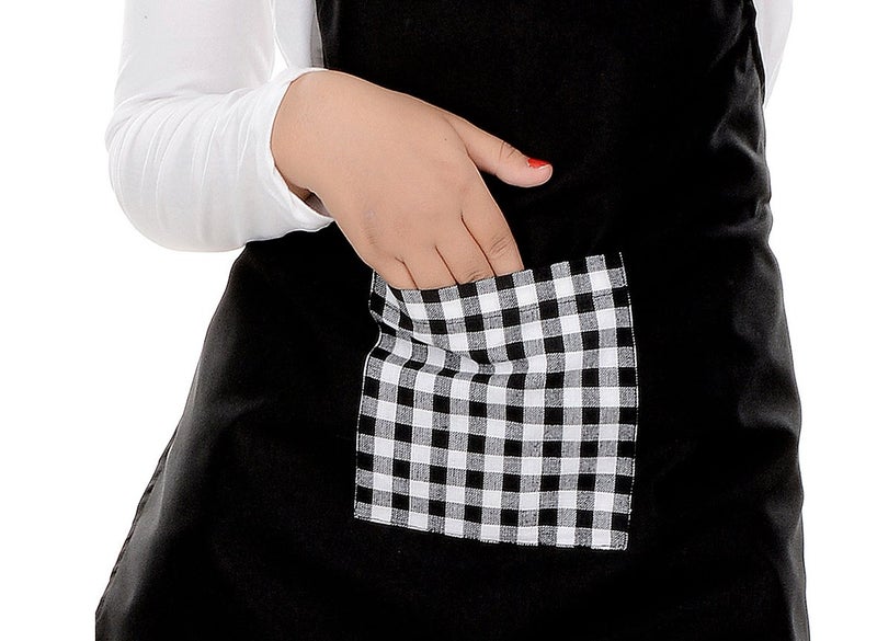 Switchon Polyester Waterproof Black Kitchen Apron With Cap,free size,Black - Image 5