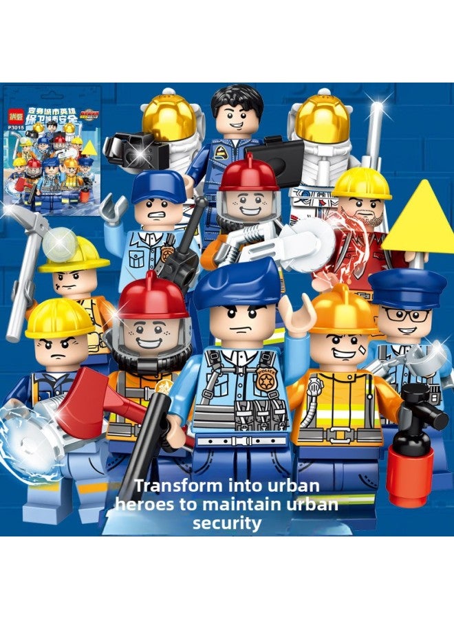 Special Police Men Building Blocks Blind Bag Toy Fighters Assault Troop Doll Plastic Small Particles Assembled Cross-Border Special Forces 