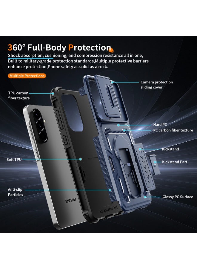 Case Cover Shock resistant  Kickstand CamShield TPU + PC Compatible with  Samsung Galaxy A56 / A36 (Blue) - Image 2