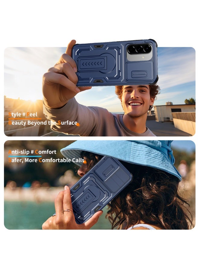 Case Cover Shock resistant  Kickstand CamShield TPU + PC Compatible with  Samsung Galaxy A56 / A36 (Blue) - Image 3