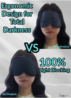 IKBEN IKBEN Ultra-Comfortable 3D Contoured Travel Sleep Mask – Breathable, adjustable, perfect for home, office, and travel. Ultra-soft cotton for deep darkness and ultimate comfort, 100% Blackout Sleep Mask Blocks Light for Deeper Sleep  - Image 4