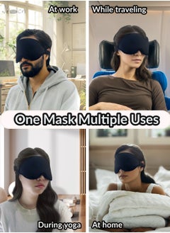 IKBEN IKBEN Ultra-Comfortable 3D Contoured Travel Sleep Mask – Breathable, adjustable, perfect for home, office, and travel. Ultra-soft cotton for deep darkness and ultimate comfort, 100% Blackout Sleep Mask Blocks Light for Deeper Sleep  - Image 5