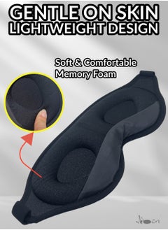 IKBEN IKBEN Ultra-Comfortable 3D Contoured Travel Sleep Mask – Breathable, adjustable, perfect for home, office, and travel. Ultra-soft cotton for deep darkness and ultimate comfort, 100% Blackout Sleep Mask Blocks Light for Deeper Sleep  - Image 3