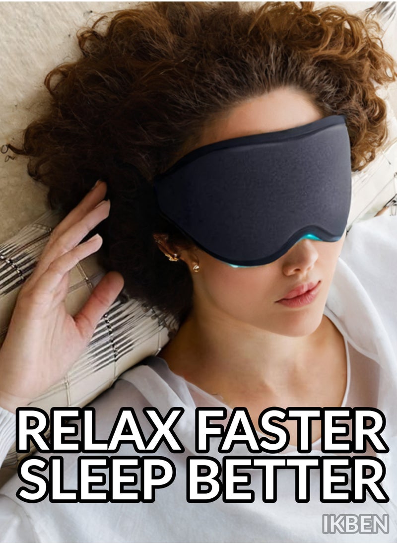 IKBEN IKBEN Ultra-Comfortable 3D Contoured Travel Sleep Mask – Breathable, adjustable, perfect for home, office, and travel. Ultra-soft cotton for deep darkness and ultimate comfort, 100% Blackout Sleep Mask Blocks Light for Deeper Sleep  - Image 2