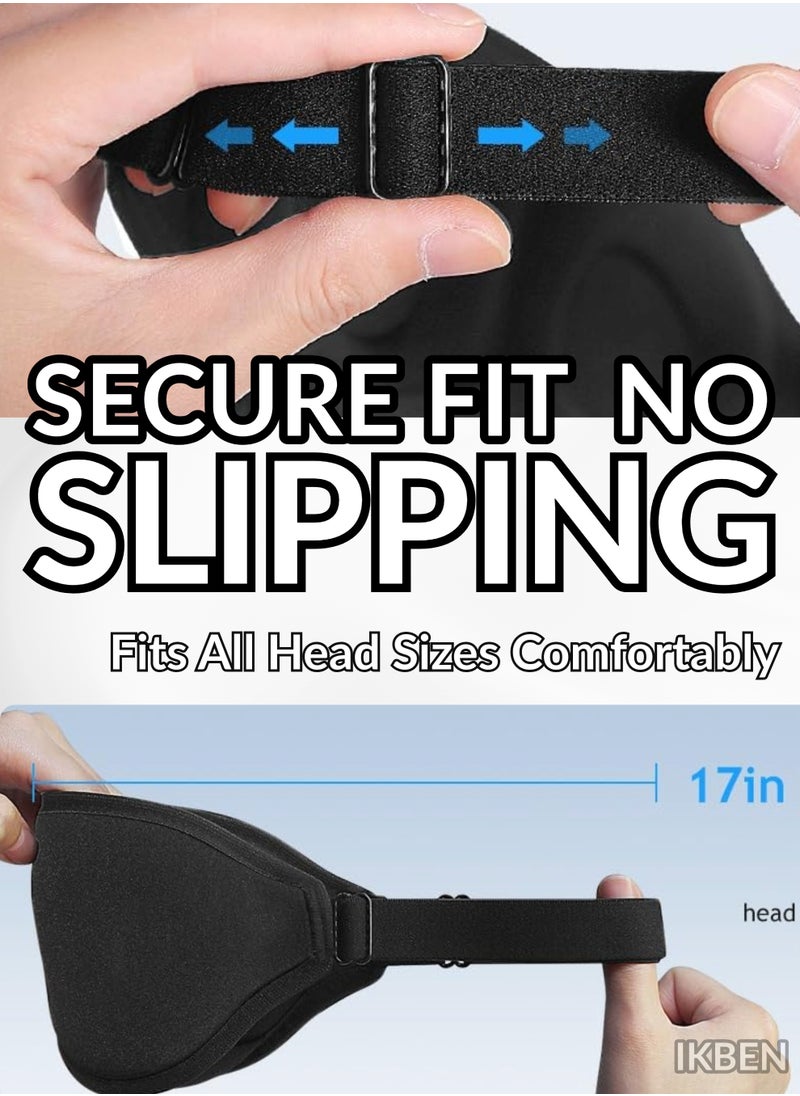 IKBEN IKBEN Ultra-Comfortable 3D Contoured Travel Sleep Mask – Breathable, adjustable, perfect for home, office, and travel. Ultra-soft cotton for deep darkness and ultimate comfort, 100% Blackout Sleep Mask Blocks Light for Deeper Sleep  - Image 3