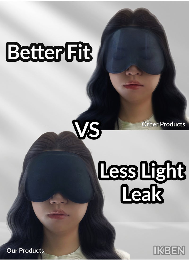 IKBEN IKBEN Ultra-Comfortable 3D Contoured Travel Sleep Mask – Breathable, adjustable, perfect for home, office, and travel. Ultra-soft cotton for deep darkness and ultimate comfort, 100% Blackout Sleep Mask Blocks Light for Deeper Sleep  - Image 5