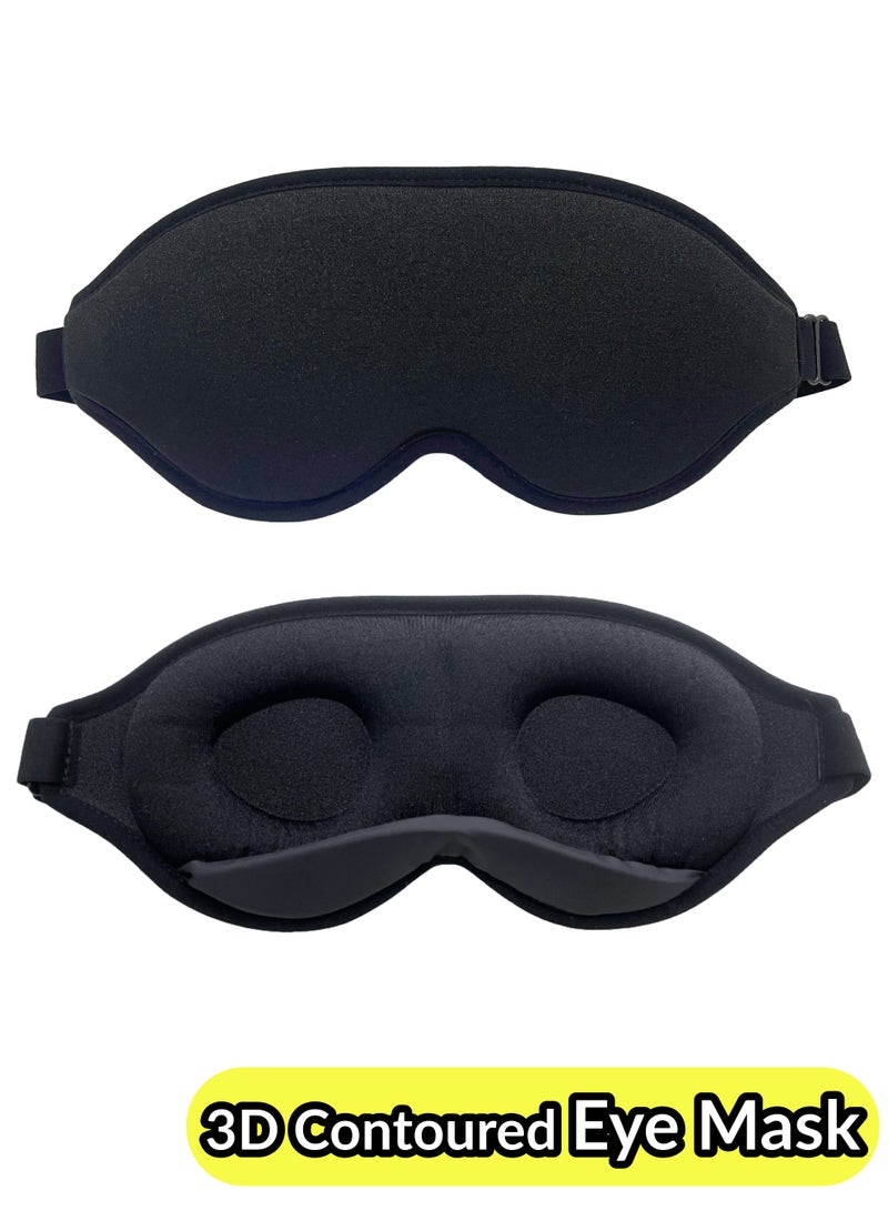 IKBEN IKBEN Ultra-Comfortable 3D Contoured Travel Sleep Mask – Breathable, adjustable, perfect for home, office, and travel. Ultra-soft cotton for deep darkness and ultimate comfort, 100% Blackout Sleep Mask Blocks Light for Deeper Sleep  - Image 1