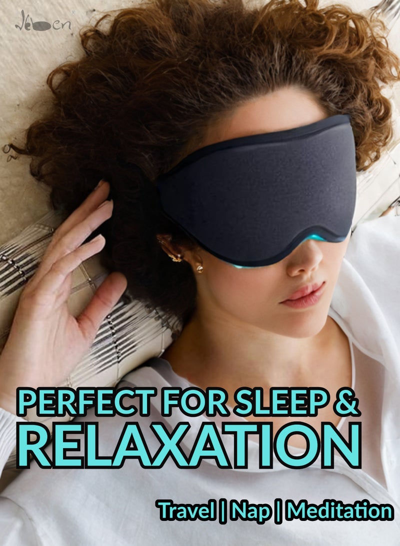 IKBEN IKBEN Ultra-Comfortable 3D Contoured Travel Sleep Mask – Breathable, adjustable, perfect for home, office, and travel. Ultra-soft cotton for deep darkness and ultimate comfort, 100% Blackout Sleep Mask Blocks Light for Deeper Sleep  - Image 2