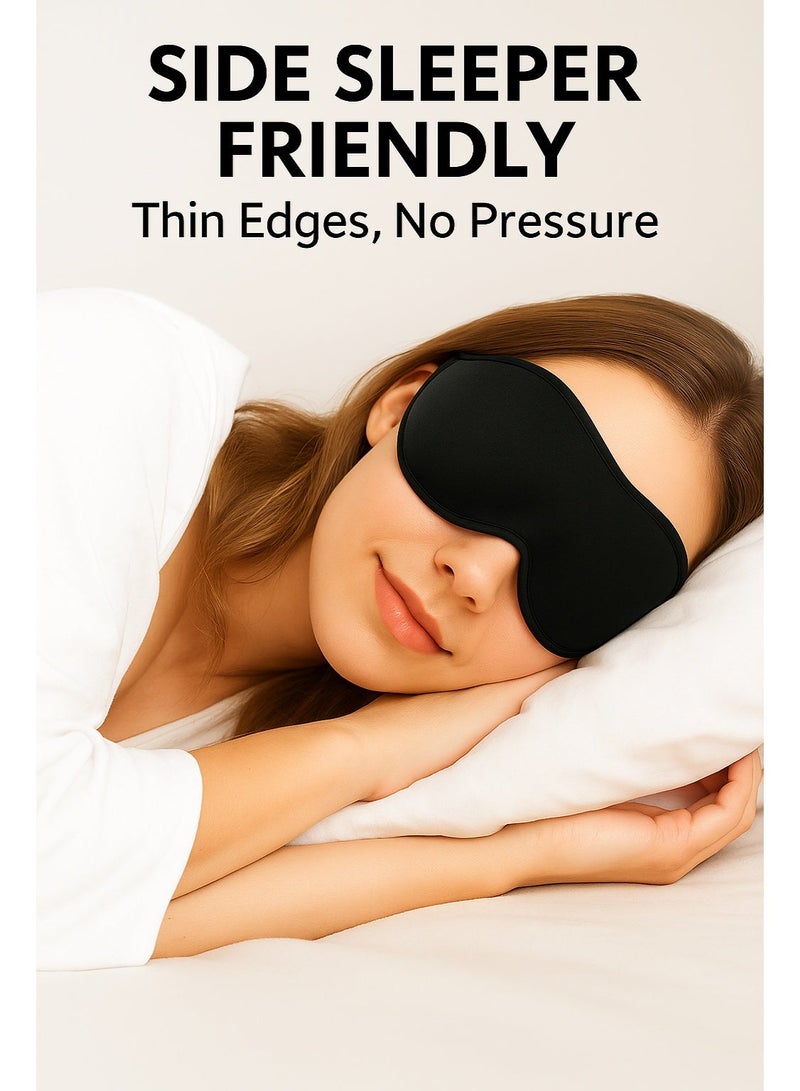 IKBEN 3D Contoured Sleep Mask, 100% Blackout, Zero Eye Pressure, Ultra-Soft Breathable Eye Mask, Adjustable Strap, Side Sleeper Friendly, Travel & Nap Blindfold - Image 4