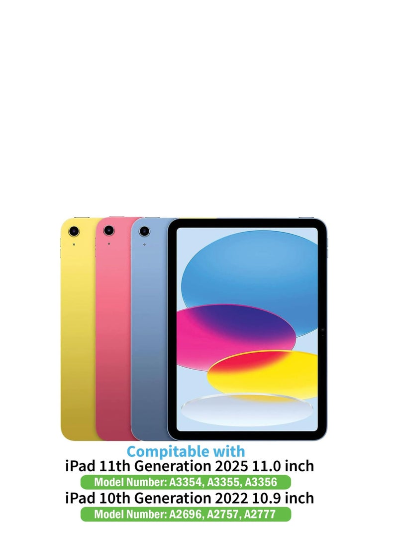 Case Compatible with iPad (A16) 11th Generation 2025/10.9 with Pencil Holder, Smart Trifold Cover with Soft TPU, Auto Wake/Sleep, Pink