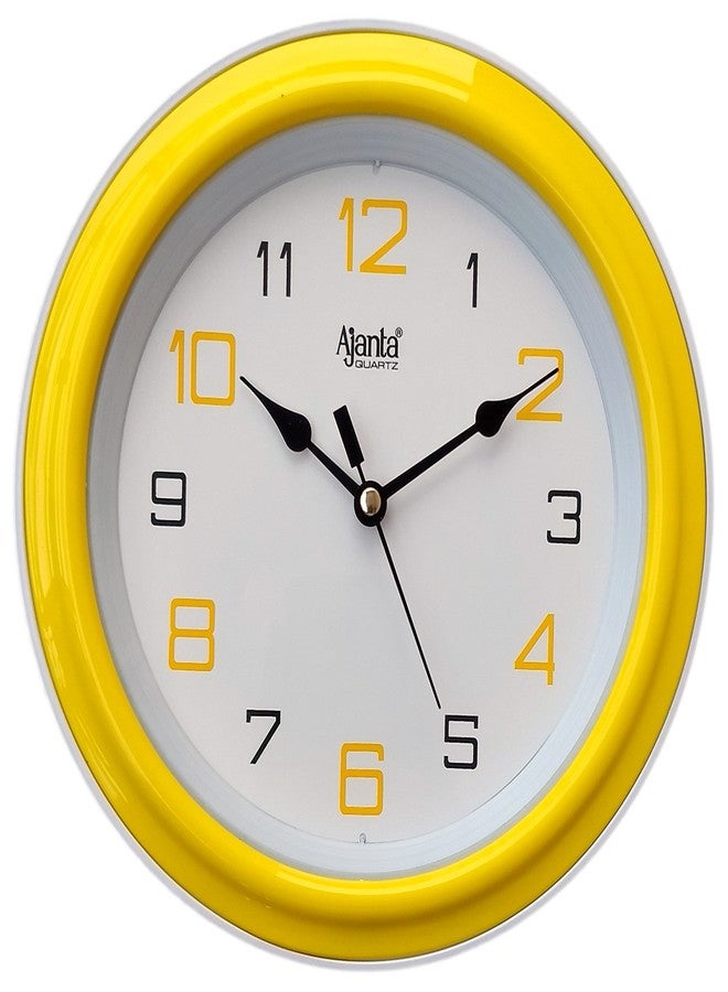 Ajanta 2147 Plastic Abstract Theme Wall Clock (20.5 cm x 20.5 cm x 3.5 cm, Yellow) Analog - Image 1