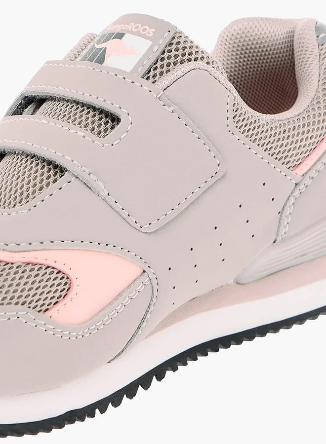 kangaROOS Girls' Logo Detail Sports Shoes with Hook and Loop Closure