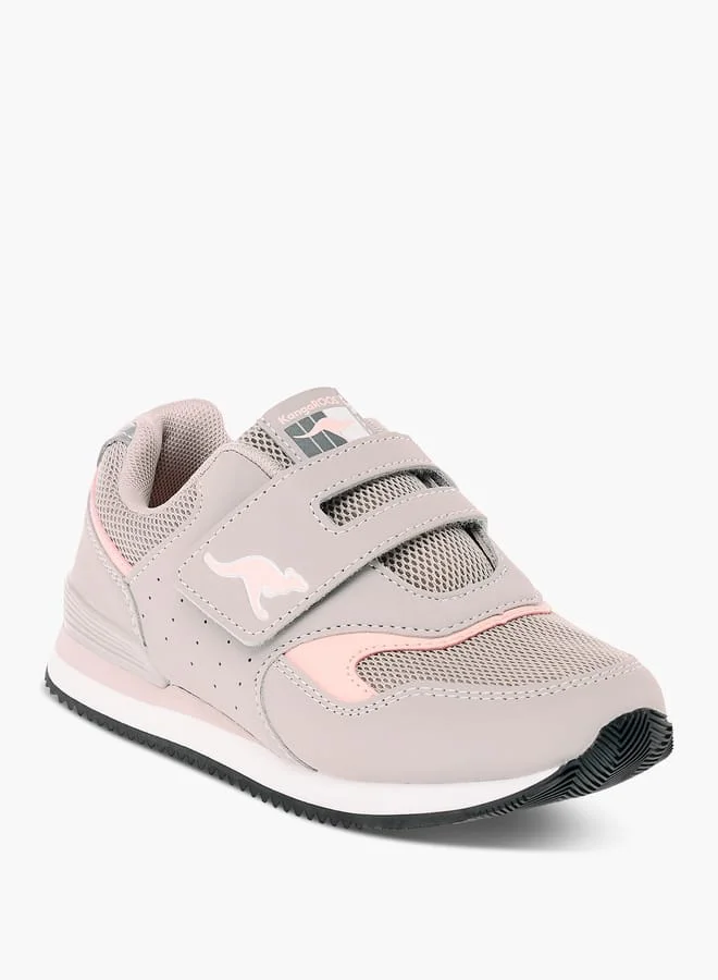 kangaROOS Girls' Logo Detail Sports Shoes with Hook and Loop Closure