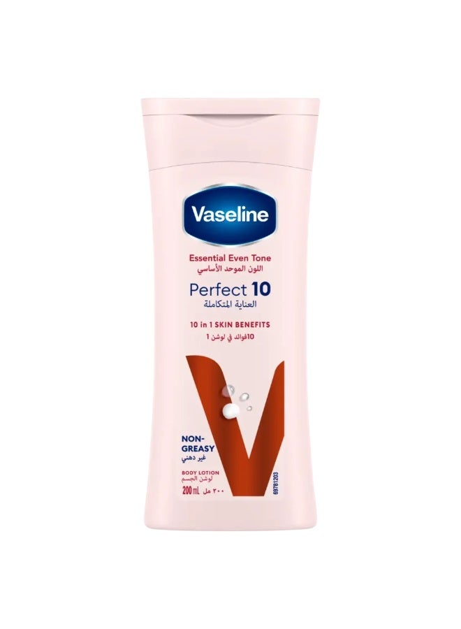 Vaseline Essential Even Tone Perfect 10 Body Lotion 200ml - Image 1