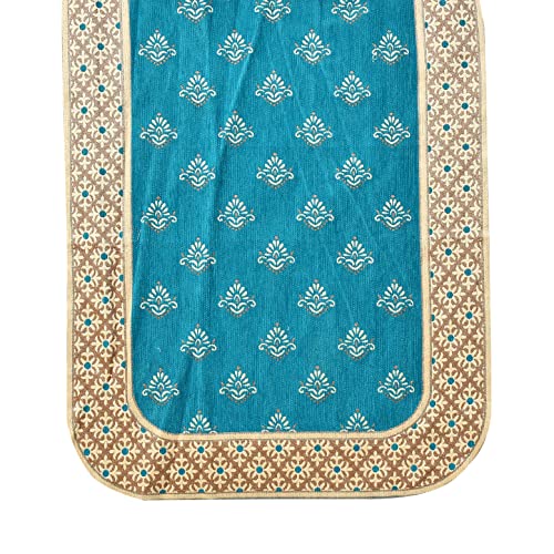 Dazzling DECOR Velvet L Shape Sofa Covers Set with 5 Cushion -Premium 7 Seater Sofa Slip Protector for Living Room Decor - Heavy Fabric Slip Protector for Long Couch, Aqua_1297. - Image 4