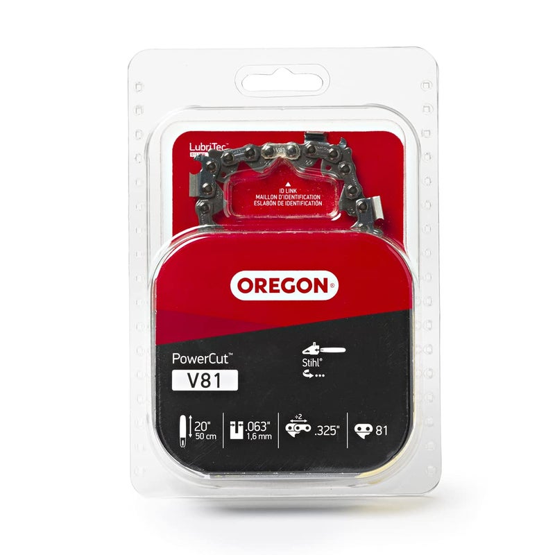 Oregon V81 PowerCut Chainsaw Chain for 20Inch Bar 81 Drive Links 325 Pitch 063 Gauge 22LPX081G Fits Various Stihl Models Grey - Image 2