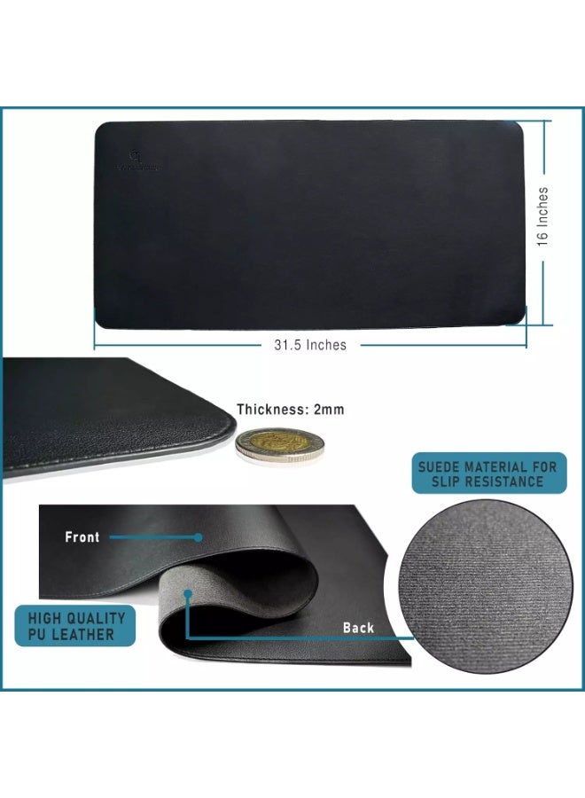 Desk Pad - (80 x 43 cm) Desk Mat Accessories for Women Men Desk Protector Extended Mouse Pad for Office/Home Accessories Writing Pad for Top of Desks - Image 3