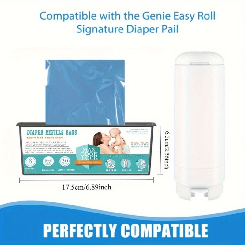 30 Count Refills For Diaper Pail Compatible With Easy Roll Signature And Platinum Diaper Pail Holds Up To 1400 Diapers Thickened Strong Deodorizing Air Isolation - Image 2