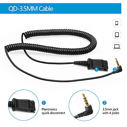 VT 3.5mm-Cable for Plantronic-QD headsets Smartphones-Mobile - Laptop PC Connected with Single 3.5mm Jack Port (PLT-QD) - Image 2