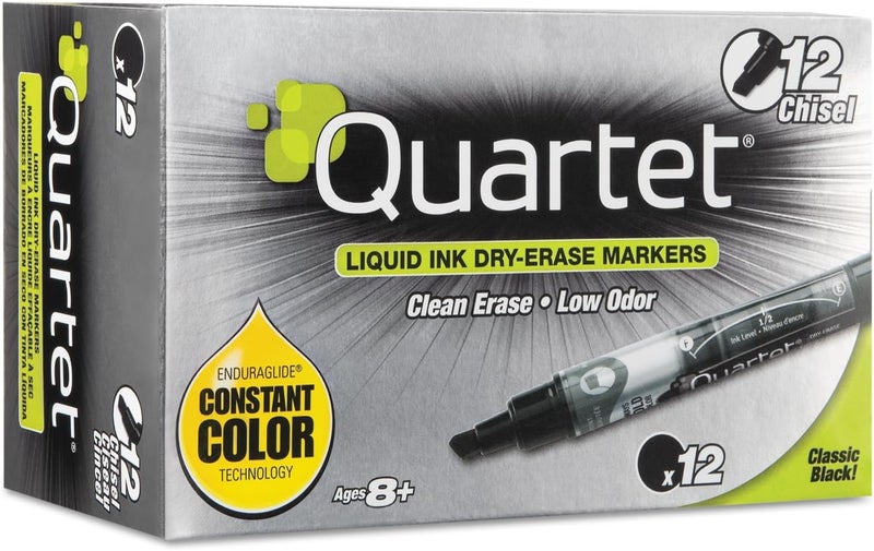 Quartet 50012M DryErase Markers Chisel Point Black - Image 1