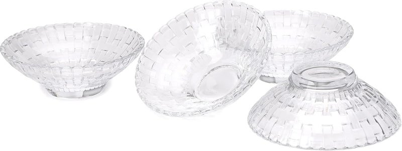 Somil MultiPurpose Tableware SnackVeritable Serving Bowl Set of 4 Glass Clear Round BowlTD4c - Image 1