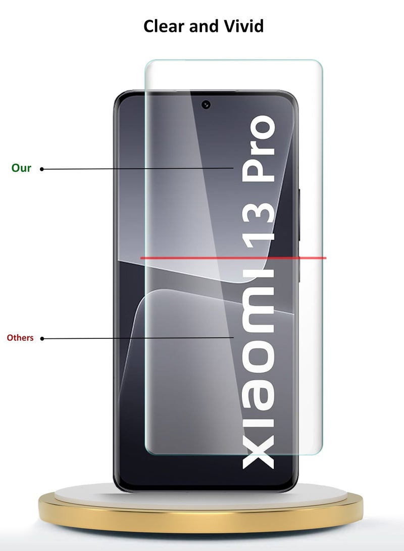 Wtech Xiaomi 13 Pro 5G 2022 Premium Curved Edges UV Full Glue Full Cover Tempered Glass Screen Protector (MSGUCN) - Clear - Image 4